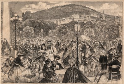 Germany Baden Baden 1865: promenade by M. after Pietsch